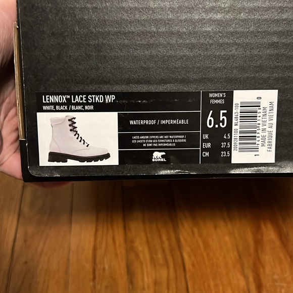 Sorel NEW in box Lennox Lace STKD WP boots Women’s Size 6.5 - Picture 11 of 11